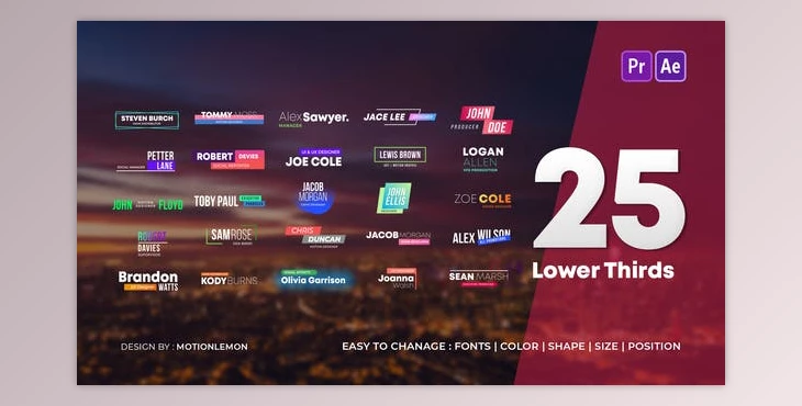 Download Lower Third Titles Pack (Videohive 27900543) - PR