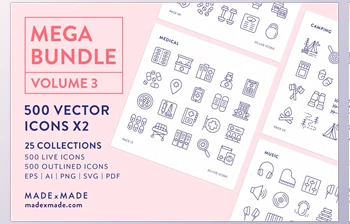 Line Icons – <span class='badge badge-warning'>Mega</span> Bundle Vol 3 (CreativeMarket-1393421)