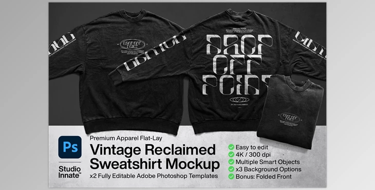 Download Vintage Reclaimed Sweatshirt Mockup CreativeMarket-5755542 (PSD, JPG)