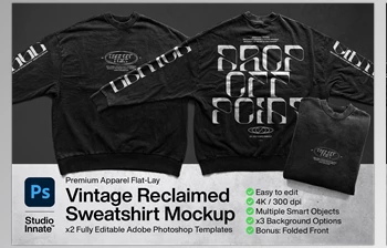Download Vintage Reclaimed Sweatshirt Mockup <span class='badge badge-warning'>CreativeMarket-5755542</span> (PSD, JPG)