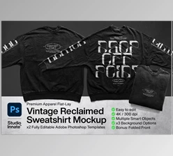 Download Vintage Reclaimed Sweatshirt Mockup CreativeMarket-5755542 (PSD, JPG)