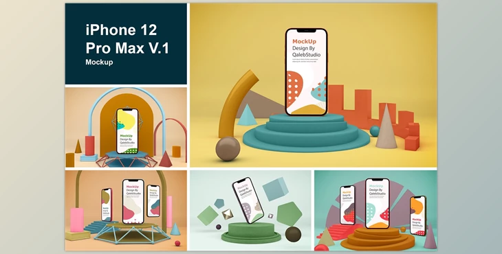 Download iPhone 12 Pro Max V.1 Mockup CreativeMarket-5787261 (PSD)
