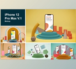 Download iPhone 12 Pro Max V.1 Mockup CreativeMarket-5787261 (PSD)
