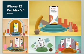 Download iPhone 12 Pro <span class='badge badge-warning'>Max</span> V.1 Mockup CreativeMarket-5787261 (PSD)