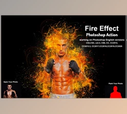 Download Fire Effect Photoshop Action CreativeMarket-5735159 (ABR, ATN)