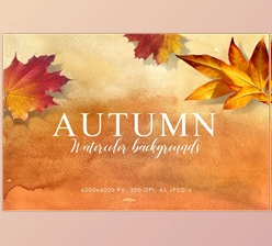 Autumn Watercolor Backgrounds (CreativeMarket-2920275)