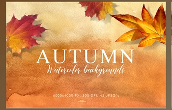 Autumn <span class='badge badge-warning'>Watercolor</span> Backgrounds (CreativeMarket-2920275)