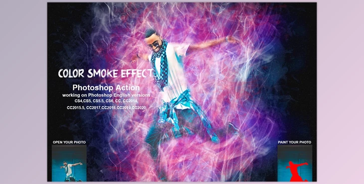 Download Color Smoke Effect Photoshop Action CreativeMarket-5471748 (ABR, PAT, ATN)