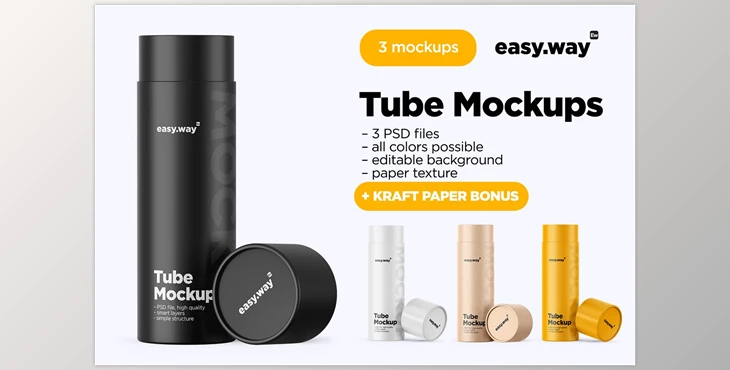 Download Tubes PSD Mockups Pack CreativeMarket-5715926 (PSD)