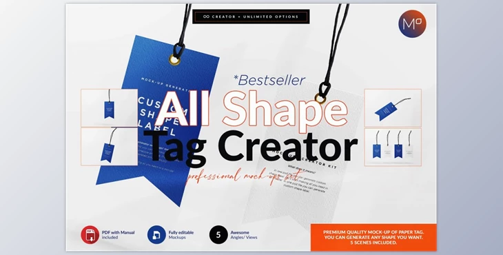 Download All Shape Tag Creator Mock-up CreativeMarket-5623559 (PSD)