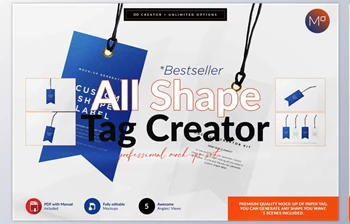 Download All Shape Tag <span class='badge badge-warning'>Creator</span> Mock-up CreativeMarket-5623559 (PSD)