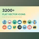 3200+ Flat Vector Icons (CreativeMarket-261088)