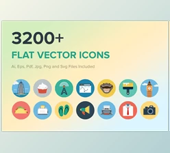 3200+ Flat Vector Icons (CreativeMarket-261088)