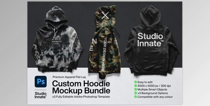 Download Custom Hoodie Mockup Bundle CreativeMarket-5715033