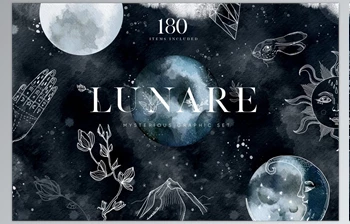 Lunare. Mysterious <span class='badge badge-warning'>Graphic</span> Set (CreativeMarket-2462968)