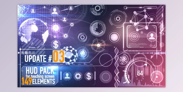Download 149 HUD Elements Pack for Touch Screen (Videohive 10982941) - AE Project