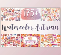 Watercolor Autumn & Winter Bundle (CreativeMarket-959235)