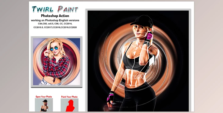 Download Twirl Paint Photoshop Action CreativeMarket-5747796 (ATN)