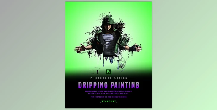 Download Dripping Painting – Photoshop Action GraphicRiver-29878099 (ABR , ATN , PSD)