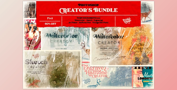 Download Photoshop Creator’s Bundle • 7 in 1 CreativeMarket-5333904 (XMP, DNG)