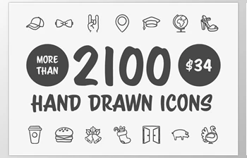 Hand drawn vector doodle <span class='badge badge-warning'>icon</span> <span class='badge badge-warning'>set</span> (CreativeMarket-1961606)