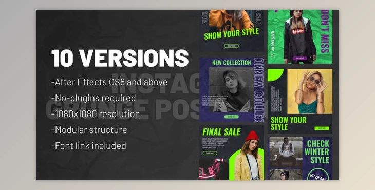 Download Instagram Grunge Posts Vol.01 (Videohive 29772384) - AE Project