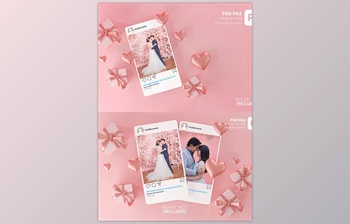 Download Instagram Post Mockup Template Valentine Wedding Love Heart Shape and Gift Box <span class='badge badge-warning'>3D</span> Rendering GraphicRiver-30090323 (PSD)