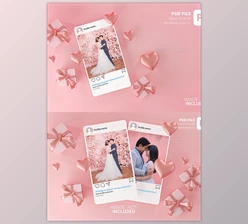 Download Instagram Post Mockup Template Valentine Wedding Love Heart Shape and Gift Box 3D Rendering GraphicRiver-30090323 (PSD)