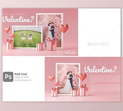 Download Photo Frame Mockup Template Love Heart Valentine Wedding Invitation Card Design GraphicRiver-30090490 (PSD)