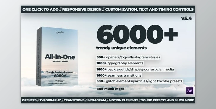 Download 6000+ Graphics Pack V5.3 (Videohive 24321544) - AE Project
