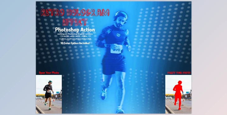 Download Retro Hologram Effect PS Action CreativeMarket-5769162 (ATN, PAT)