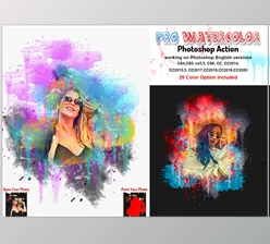 Download Pro Watercolor Photoshop Action CreativeMarket-5785133 (ABR, ATN)