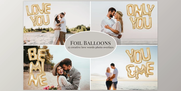 Download Golden Foil Balloons photo overlays CreativeMarket-5772189 (PNG, JPG)