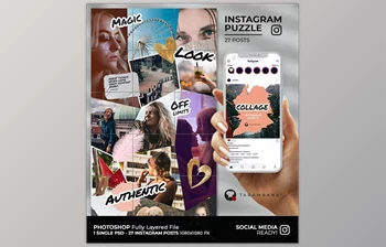 <span class='badge badge-warning'>Collage</span> – Instagram Puzzle Feed (Graphicriver 28278061)
