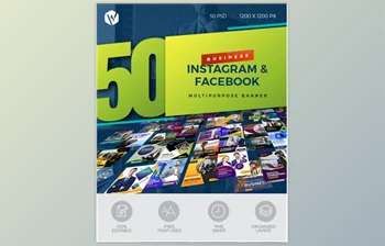 Graphicriver – 50 Instagram & <span class='badge badge-warning'>Facebook</span> Business Banners