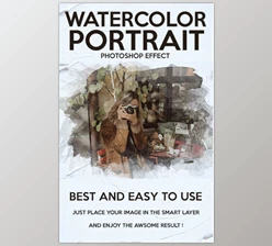 Download Watercolor Portrait Photoshop Effect GraphicRiver-30045297 (PSD, ABR)