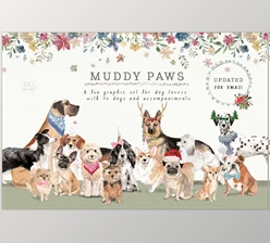 CreativeMarket Muddy Paws – Dog Lover Graphics (2053296)
