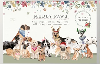 CreativeMarket Muddy Paws – Dog Lover <span class='badge badge-warning'>Graphics</span> (2053296)