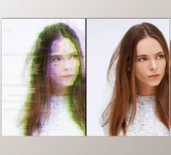 Download Glitch Distortion Effect Mockup on White (PSDT)