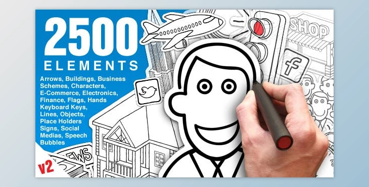 Download Whiteboard Animation Pack (Videohive 6783641) - AE Project