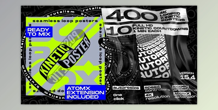 Download Seamless Loop Kinetic Posters V15.4 (Videohive 24684532) - AE Project