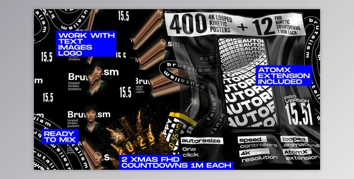 Download Videohive Seamless Loop Kinetic Posters v15.51 24684532