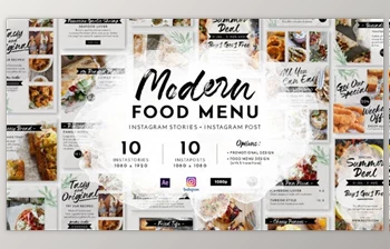 Modern <span class='badge badge-warning'>Food</span> Menu Instagram Stories (Videohive 28331308)