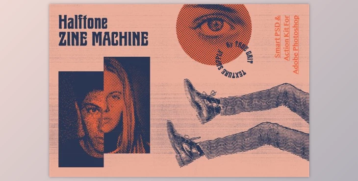 Download Halftone Zine Machine PSD + Action (CreativeMarket 2275646)