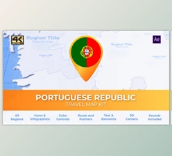 Portugal Map - Portuguese Republic Travel Map (Videohive)