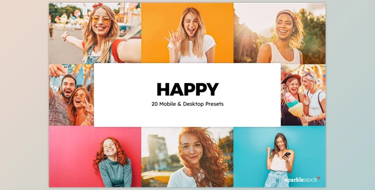 Download 20 Happy Lightroom Presets & LUTs CreativeMarket-5855812 (XMP, PNG, DNG)