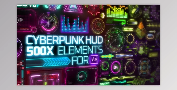 Download Cyberpunk HUD Elements for After Effects (Videohive 29060179) - AE Project