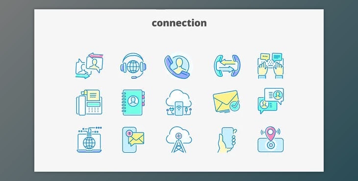 Connection- Filled Outline Animated Icons Videohive 28333377