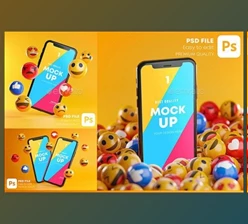Smartphone Emoji Mockup Pack (GraphicRiver-28404183)