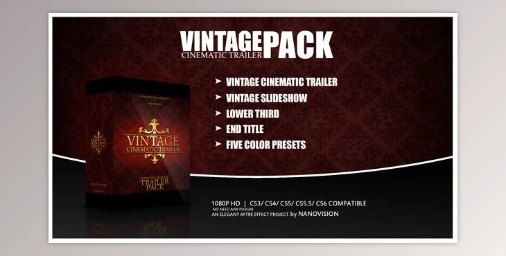 Download Vintage Cinematic Trailer Pack (Videohive 4068495) - AE Project